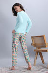 Zivame Knit Poly Pyjama Set - Moonlight Jade — thumbnail 4